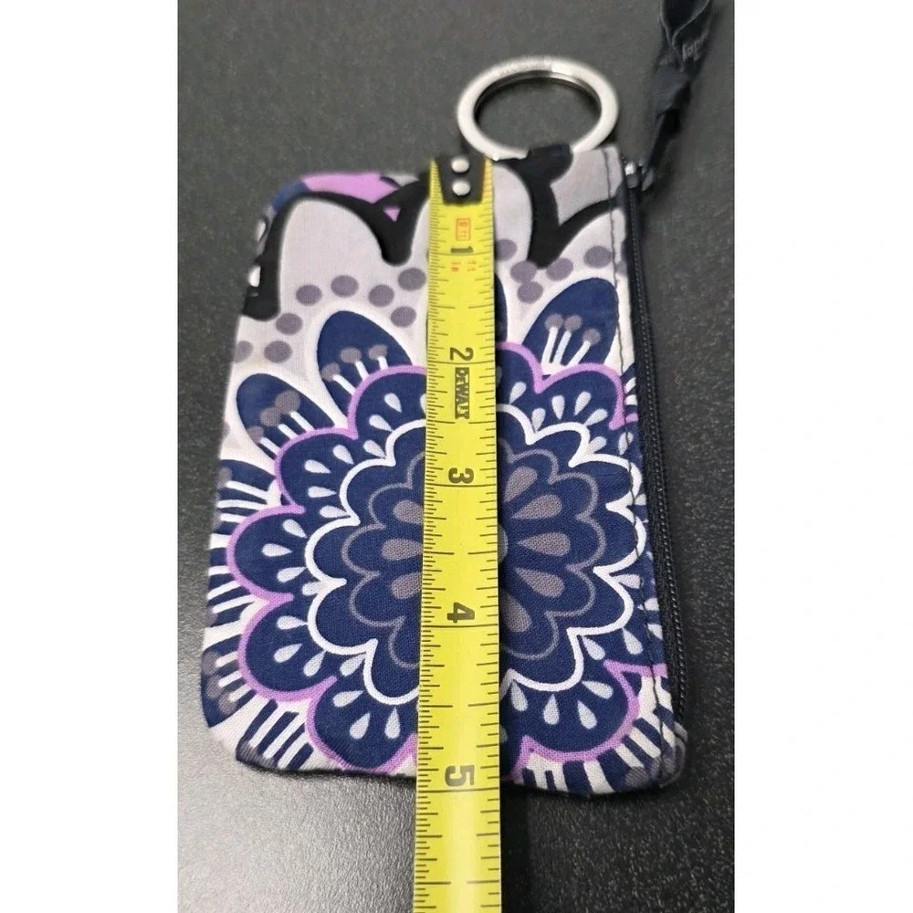 VERA BRADLEY ZIP ID CASE MIMOSA MEDALLION Lighten Up Purple Floral Boho‎ Coin